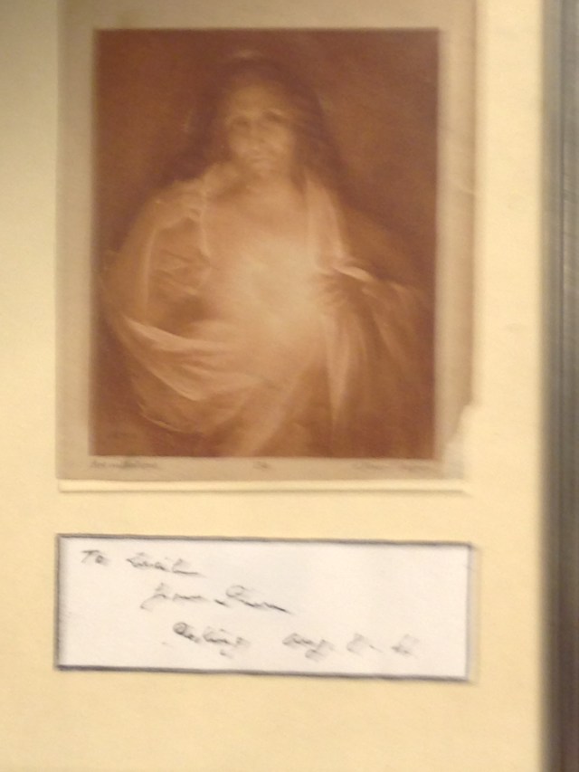 Teilhard de Chardin's picture of the Sacred Heart of Jesus at Georgetown (apologies about the poor photography)